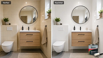 Alte Fliesen, neue Optik: Bad, WC und Küche einfach modernisieren